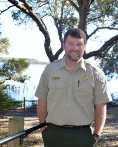 WESLEY MYERS has begun work as new park manager for Camp Helen State Park and Eden Gardens State Park. (Photo by Dotty Nist)