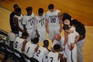 WALTON'S BOYS basketball team has posted a 12-7 mark so far this season and will host the District 1, Class 4A boys basketball tournament next week. The Braves need a win over West Florida on Tuesday night to qualify for the state playoffs for the first time since the 2012-13 season. (Photo by Patrick Casey)