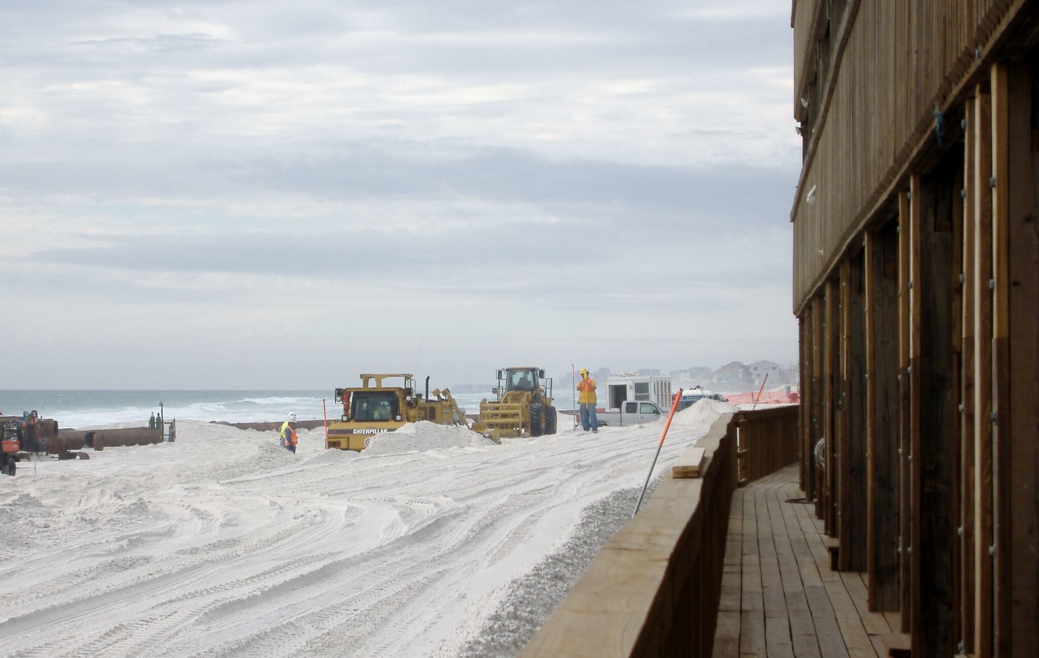WORK ON the beach during the Western Walton County Beach Nourishment Project, which was completed in 2007. After a decade of work on the Walton County Hurricane & Storm Damage Reduction (WCH&SDR) Project, a motion to table the project was approved March 8 by the county commission. (Photo by Dotty Nist)