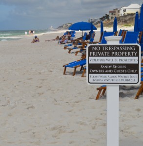 IN RECENT YEARS, more and more claims to private beaches have been made in connection with beachfront parcels by condominiums, resorts, and individual property owners.