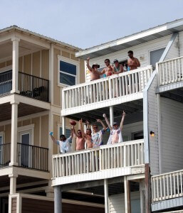 SPRING BREAKERS WERE STILL FILLING RENTAL HOUSES and were still packing the beaches in Walton County, but total arrests are down to roughly 10 percent what they were just four years ago. (Photo by Reid Tucker)