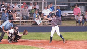 WALTON'S JAMIE LAMB socked a grand slam in the bottom of the second inning to help Walton to an early 6-0 lead over Rutherford on Monday night, April 4. (Photo by Patrick Casey)