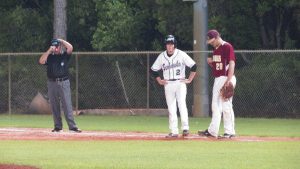 SOUTH WALTON'S AUSTIN GAROFALO (2) hit a home run to start the game and drew a walk in the sixth inning of the Seahawks first baseball playoff game in school history. (Photo by Patrick Casey)