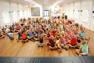 CAMPERS GATHER for assembly. Close to 120 4-H students gathered at Camp Timpoochee in Villa Tasso recently for the organization's annual summer camp. The camp began on June 13, and continued throughout the week. (Photo by Jeffrey Powell)