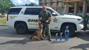 DEPUTY CHRIS WHATMOUGH AND K9 FARO. K9 “Faro” and handler Deputy Chris Whatmough finished top 15 in the country this week at the National USPCA Canine Field Trials. (WCSO photo)