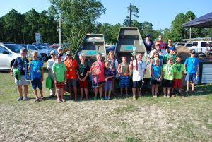 TOURNAMENT ANGLERS GATHER for a post tournament photo at Nick's Kids Catfish Tournament. (Photo by Jeffrey Powell)  