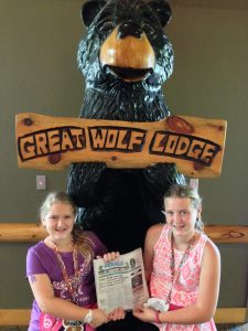 WHERE IN THE HERALD are Jillian and Emily Casey? The girls spent the past week with their parents, Patrick and Jennifer Casey, at the Great Wolf Lodge near Charlotte, North Carolina. 