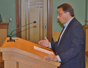 TDC EXECUTIVE DIRECTOR Jay Tusa addresses council members at the Aug. 2 TDC meeting. The meeting covered a multitude of subjects and issues, from sea turtle education to committee appointments. (Photo by Dotty Nist)